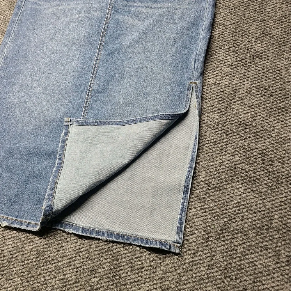 Edited by Remi Bader Women's Side Slit Mid-Shin Length Denim Jean Skirt Sz 10